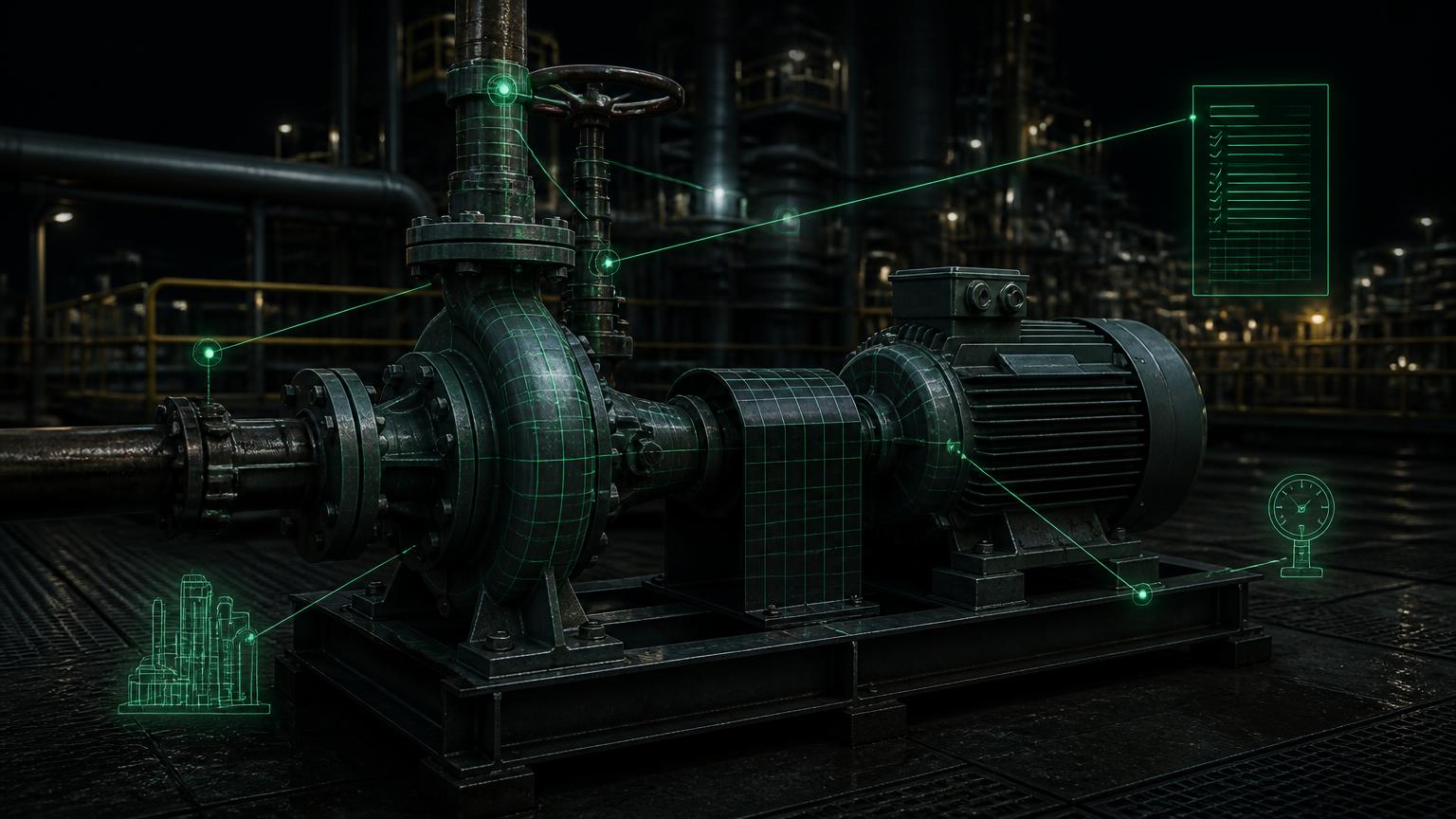 Visão 360° do ativo e do equipamento — O&G • mineração • infra